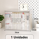 Caixa Organizadora de Livros Acrílico Grande Capacidade Transparente com Tampa Exibição Proteção Contra Poei