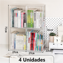 Caixa Organizadora de Livros Acrílico Grande Capacidade Transparente com Tampa Exibição Proteção Contra Poei