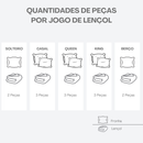 Jogo de Lençol Cama Casal Queen 03 Peças 400 Fios Micropercal Extra Macio Vários Tamanhos