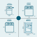 Jogo de Lençol Cama Casal Queen 03 Peças 400 Fios Micropercal Extra Macio Vários Tamanhos