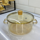 Panela de Vidro Borossilicato Âmbar Resistente ao Fogo 1,8 Litros com Tampa