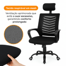 Cadeira de Escritório Presidente Apoio Encosto de Cabeça Ergonômica Executiva