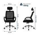 Cadeira de Escritório Presidente Apoio Encosto de Cabeça Ergonômica Executiva