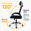 Cadeira de Escritório Presidente Apoio Encosto de Cabeça Ergonômica Executiva