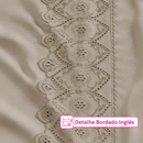 Jogo de Lençol 4 Peças King/Queen Size/Casal Padrão/Solteiro Percal 200 Fios Lese Bordado Inglês