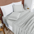 🛏️ Jogo de Lençol 4 Peças Percal 200 Fios Lese Bordado Inglês