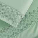 Jogo de Lençol 4 Peças King/Queen Size/Casal Padrão/Solteiro Percal 200 Fios Lese Bordado Inglês