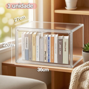 Caixa Organizadora de Livros Acrílico Grande Capacidade Transparente com Tampa Exibição Proteção Contra Poei