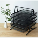 Organizador de Mesa Documento Bandeja Aramado Porta Papel Escritório 3/4 Prateleiras--8100