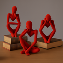 🖤✨ trio de estatuetas pensador – arte minimalista para transformar seu ambiente