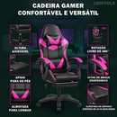 Cadeira Gamer Profissional Escritório Ergonômica Reclinável Confortável Com Rodinha E Apoio Para Pés