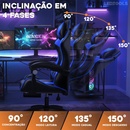 Cadeira Gamer Profissional Escritório Ergonômica Reclinável Confortável Com Rodinha E Apoio Para Pés