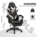 Cadeira Gamer Profissional Escritório Ergonômica Reclinável Confortável Com Rodinha E Apoio Para Pés