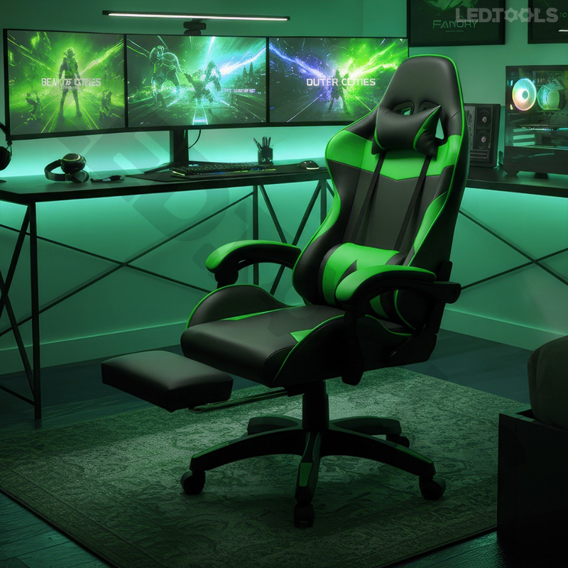 Cadeira Gamer Profissional Escritório Ergonômica Reclinável Confortável Com Rodinha E Apoio Para Pés