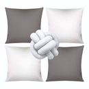 🛋️ Kit 04 Almofadas + Refil Soft + Almofada Nó – Modernidade, Conforto e Estilo em um Só Conjunto