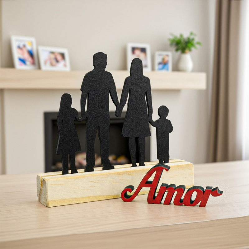 Enfeite de Mesa - Silhueta Família - Decoração