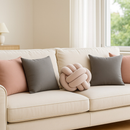 Kit 04 Almofadas Cheias Lisa Mais Nozinho Modernas Simples Coloridas