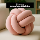 Kit 04 Almofadas Cheias Lisa Mais Nozinho Modernas Simples Coloridas