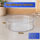 Organizador Redondo Giratório 23cm Transparente Versátil Organização