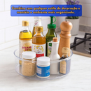 Organizador Redondo Giratório 23cm Transparente Versátil Organização
