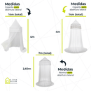 Mosquiteiro Indiano de Teto Casal Gigante Box/queen/king Com Abertura Lateral 14 Metros