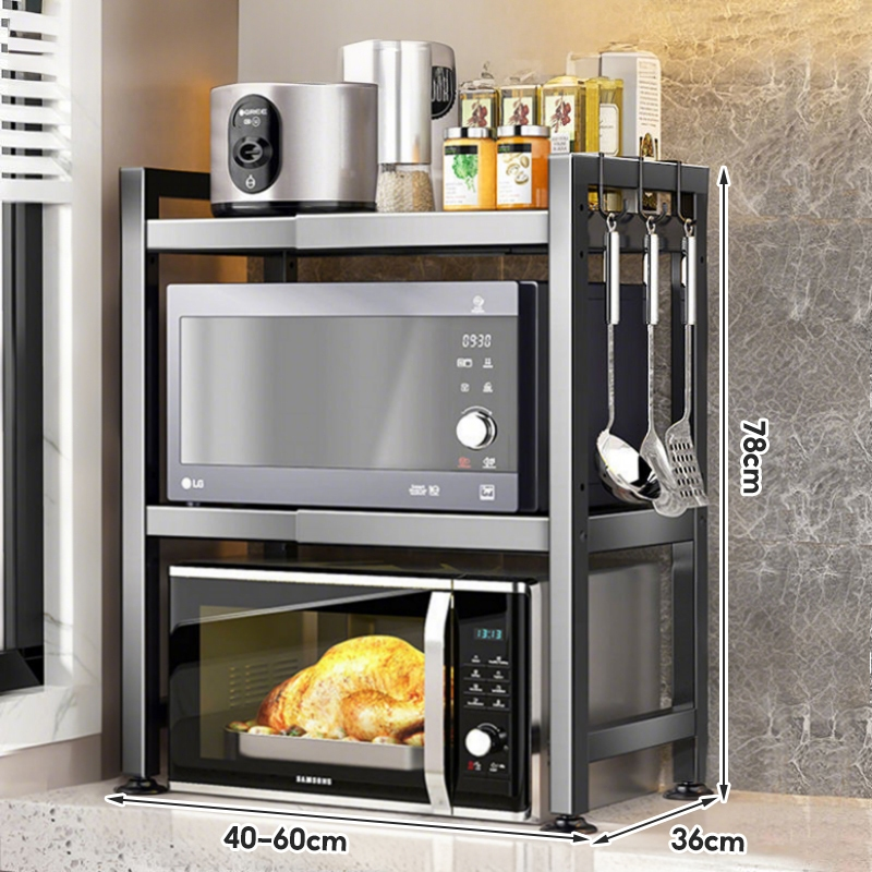 Suporte Ajustável para Microondas 2/3 Camadas Aço Carbono
