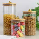 Kit de Potes de Vidro Borossilicato com Tampa de Bambu – Organização Premium para sua Cozinha