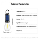 Lâmpada De Emergência Com LED Portátil Recarregável Iluminacao Ajustável solar