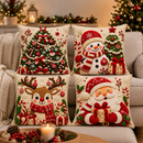 KIT 4 CAPAS DE ALMOFADAS DECORATIVAS NATAL PAPAI NOEL BONECO DE NEVE FELIZ NATAL RENA LANÇAMENTO 2026