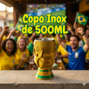 Copo Colecionador Taça do Mundo 500ml Interior Inox - Edição Limitada - Presente Criativo Troféu de Futebol Copa 2026