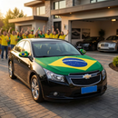 Kit Bandeira do Brasil Para Capô de Carro Universal Torcida Hexa Copa Do Mundo