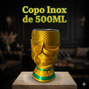 Copo Colecionador Taça do Mundo 500ml Interior Inox - Edição Limitada - Presente Criativo Troféu de Futebol Copa 2026