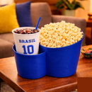 Kit 10 Pipoqueiras + 10 Copos Temático Brasil Copa do Mundo Azul ou Amarelo Amigos Baldes Pipoca In