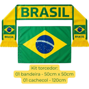 Kit Torcedor Festa Copa do Mundo 2026 futebol seleção Brasil kit com Bandana + Cachecol