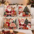 KIT 4 CAPAS DE ALMOFADAS DECORATIVAS NATAL PAPAI NOEL BONECO DE NEVE FELIZ NATAL RENA LANÇAMENTO 2026