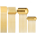 24 Peças Talheres Dourado de Aço Inox Garfo Colher Faca Colher De Mesa TINNY YOU