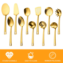 11 peças conjunto de utensílios de cozinha banhados a ouro com