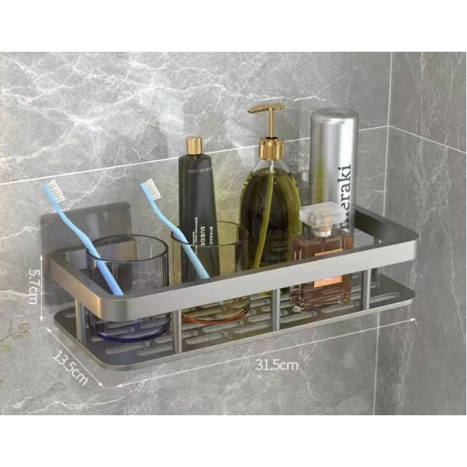 🧼 Kit com 2 Suportes de Alumínio para Shampoo – Instalação Sem Furação | Organizador de Banheiro