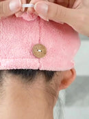 Kit 3 Toalha DeCabeloBanhoToalha Grossa Mágica MicrofibrasComBotãoAdequado ParaCabelos Secos RapidamenteCor Aleatória