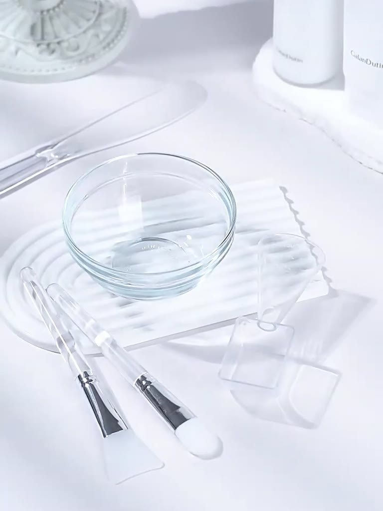 5 Pçs Escova Facial Máscara Tigela Colher Conjunto Lama Filme Mistura Aplicador Transparente Vara Ferramenta De Beleza