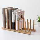 Promoção: Suporte Escorredor Porta Pratos De Bancada De Bambu 4 Divisorias 21cm x 13cm