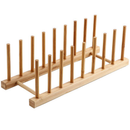 Suporte Escorredor Porta-Pratos de Bambu para Bancada