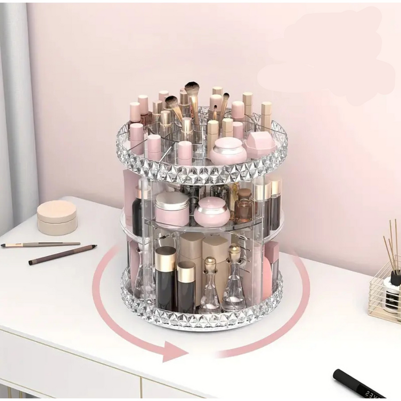 Organizador De Cosmético Maquiagem Acrílico Giratório 360º