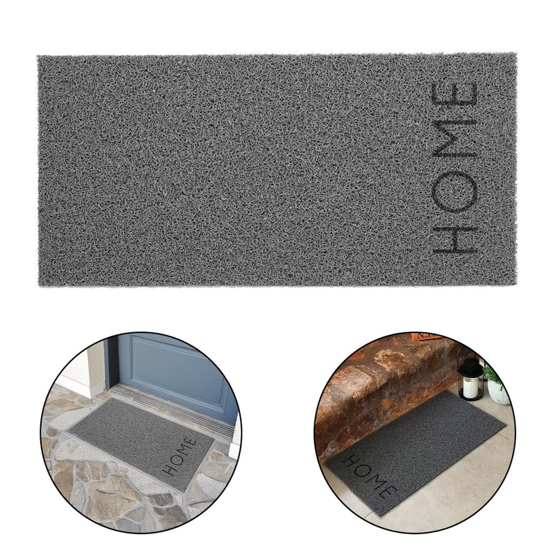 Tapete Porta Entrada Casa Capacho Vinil Terral Home Cinza 40x75cm