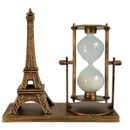 🏛️ AMPULHETA TORRE EIFFEL DECORATIVA EM OURO ENVELHECIDO