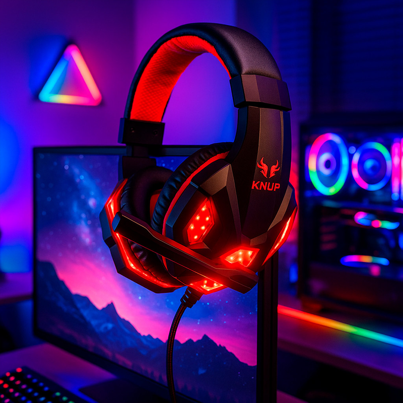 Fone Headset Gamer Led 7.1 Microfone Controle Profissional Jogo Pc Note USB P2