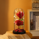 Flor De Folha De Luz LED Rosa Eterna Em Vidro-Presente Para Namorada , Dia Dos Namorados Das Mães E Noivas