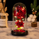 Flor De Folha De Luz LED Rosa Eterna Em Vidro-Presente Para Namorada , Dia Dos Namorados Das Mães E Noivas