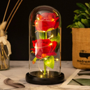 Flor De Folha De Luz LED Rosa Eterna Em Vidro-Presente Para Namorada , Dia Dos Namorados Das Mães E Noivas