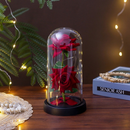 Flor De Folha De Luz LED Rosa Eterna Em Vidro-Presente Para Namorada , Dia Dos Namorados Das Mães E Noivas